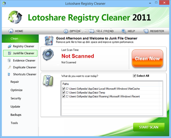 Lotoshare Registry Cleaner screenshot 3