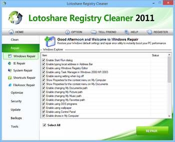 Lotoshare Registry Cleaner screenshot 7