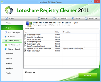 Lotoshare Registry Cleaner screenshot 9