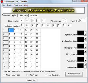 Lotto Generator / Checker screenshot