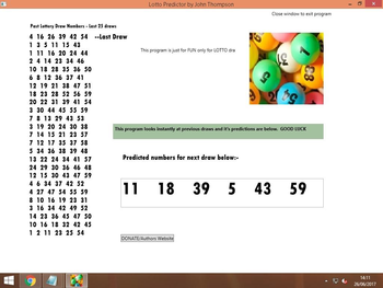 Lotto Predictor screenshot