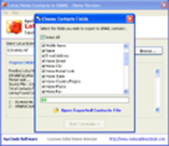 Lotus Notes Contacts to Gmail screenshot