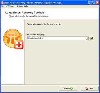 Lotus Notes Recovery Toolbox screenshot