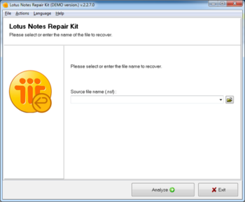 Lotus Notes Repair Kit screenshot