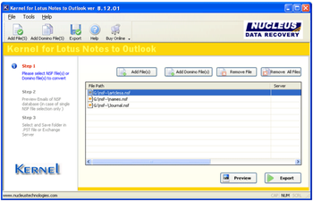 Lotus Notes to Exchange screenshot