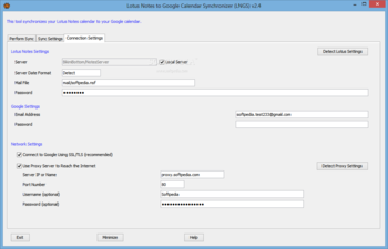 Lotus Notes to Google Calendar Synchronizer screenshot 2