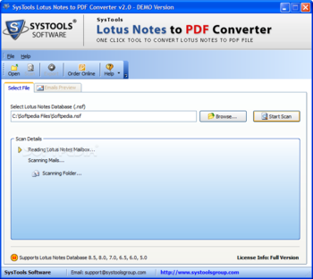 Lotus Notes to PDF Converter screenshot