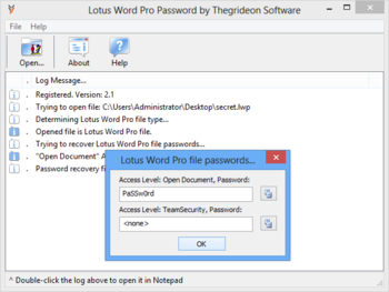 Lotus Word Pro Password screenshot 2