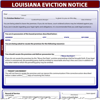 Louisiana Eviction Notice screenshot