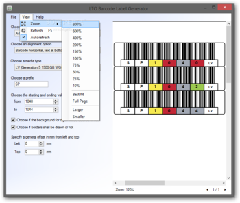 LTO Barcode Label Generator screenshot 2