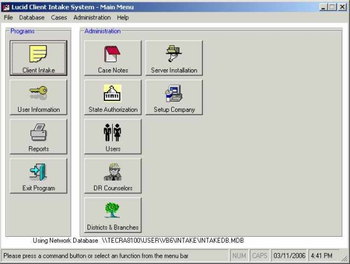 Lucid Client Intake System screenshot