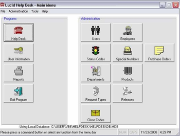 Lucid Help Desk screenshot