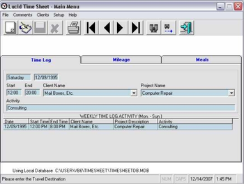 Lucid Time Sheet screenshot