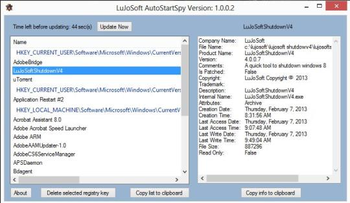 LuJoSoft AutoStartSpy screenshot