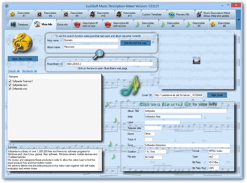 LuJoSoft Music Description Maker screenshot 2