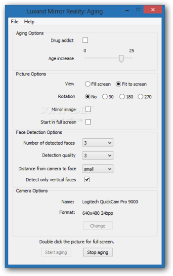 Luxand Mirror Reality: Aging screenshot