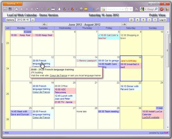 LuxCal Event Calendar screenshot