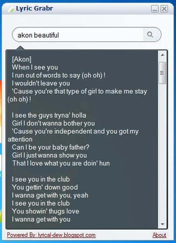 Lyric Grabr screenshot