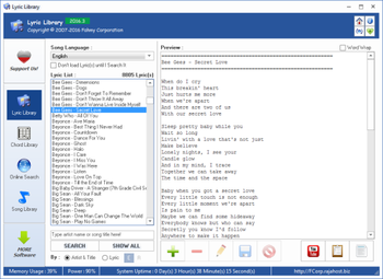Lyric Library screenshot