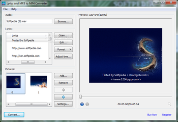 Lyrics and MP3 to MP4 Converter screenshot