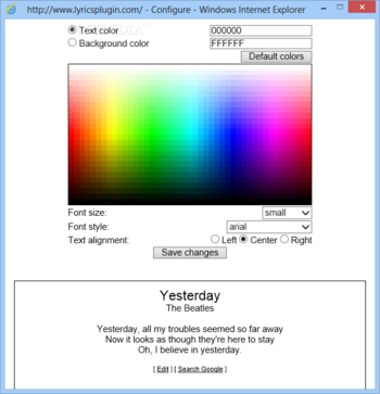 Lyrics Plugin for Windows Media Player screenshot 3