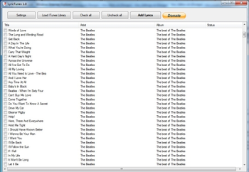LyricTunes screenshot