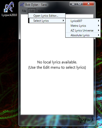 Lyrpack2010 screenshot