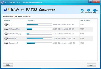 M3 RAW to FAT32 Converter screenshot