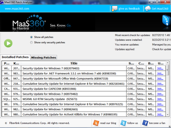 MaaS360 Patch Analyzer screenshot