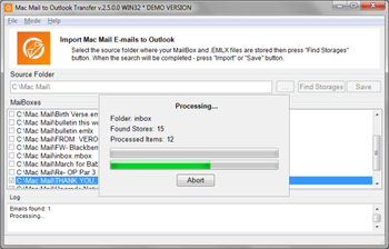 Mac Mail to Outlook Transfer screenshot
