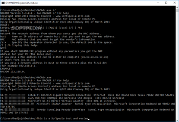 MACAdr screenshot