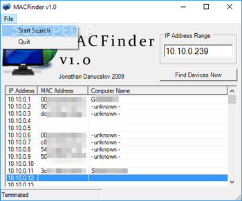 MACFinder screenshot 2
