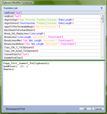 MacroMenu screenshot