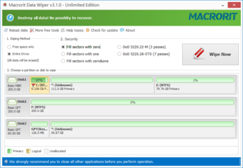 Macrorit Data Wiper Professional Edition screenshot