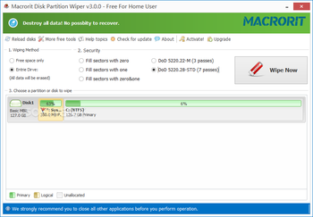 Macrorit Disk Partition Wiper screenshot