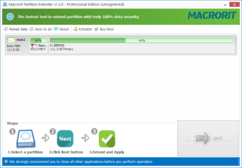 Macrorit Partition Extender Portable screenshot