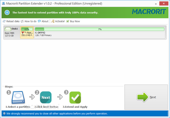 Macrorit Partition Extender Professional Edition screenshot