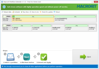 Macrorit Partition Extender Server screenshot