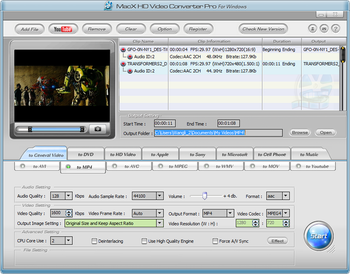 MacX HD Video Converter Pro for Windows screenshot