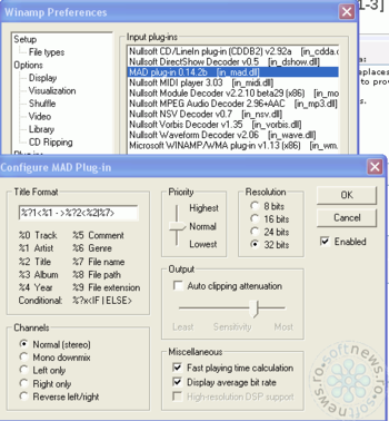 MAD Plug-in for Winamp 2.x v.0.14.2b screenshot