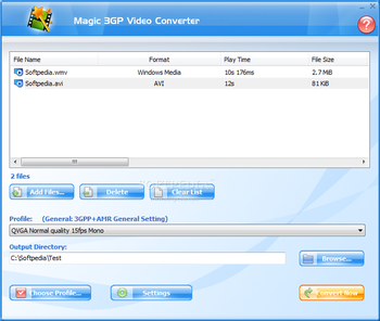 Magic 3GP Video Converter screenshot 2