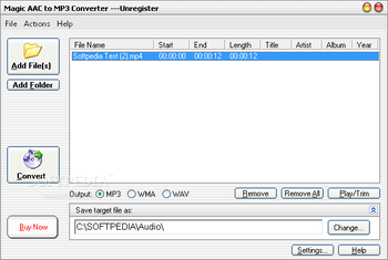 Magic AAC to MP3 Converter screenshot