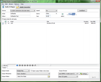 Magic Audio Converter and CD Ripper screenshot