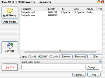 Magic WMA to MP3 Converter screenshot