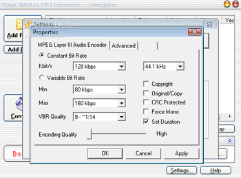 Magic WMA to MP3 Converter screenshot 3