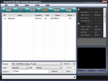 Magicbit PSP video converter screenshot