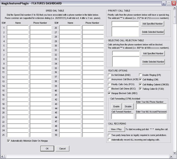 Magicfeatures Plugin for MagicJack screenshot