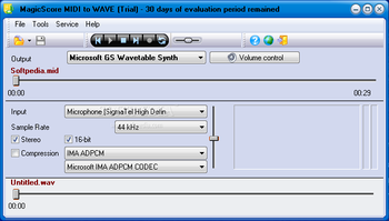 MagicScore MIDI to WAVE screenshot