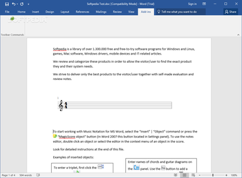 MagicScore Notation for MS Word screenshot