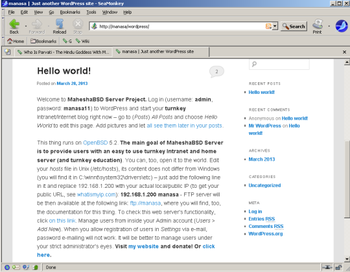 MaheshaOpenBSD Server screenshot